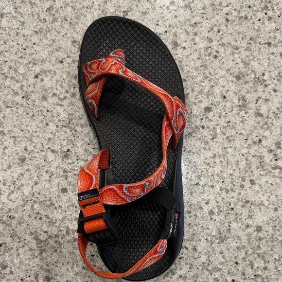 Chaco Black Sandal Patterned Z-Strap Toe Loop Women’s 8 MADE IN USA - Picture 3 of 10